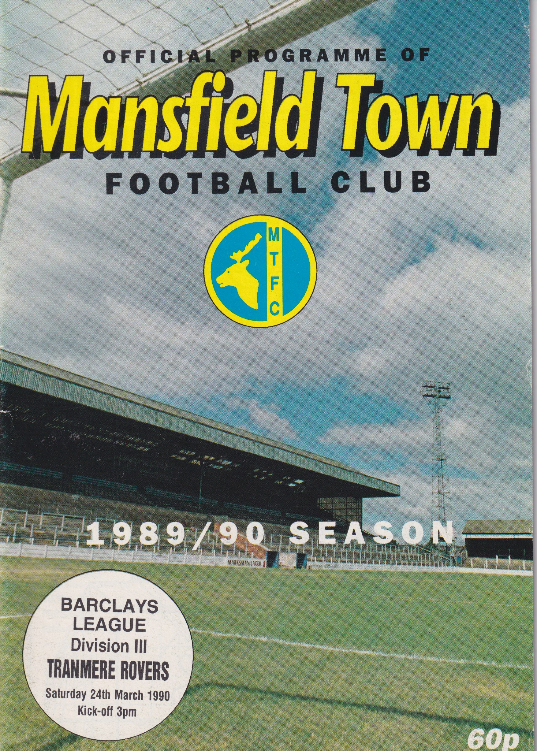 Mansfield Town v Tranmere Rovers match programme